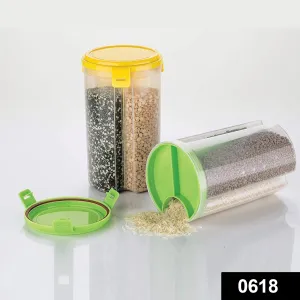 0618 3 in 1 Transparent Air Tight Storage Dispenser Container