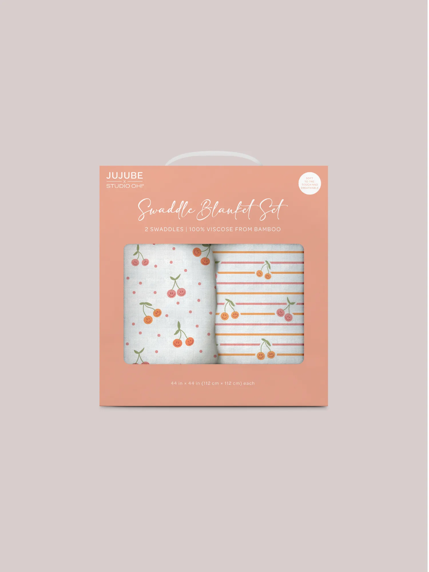 2-Pack Square Swaddle Blanket Set - Cherry Cute by Doodle By Meg