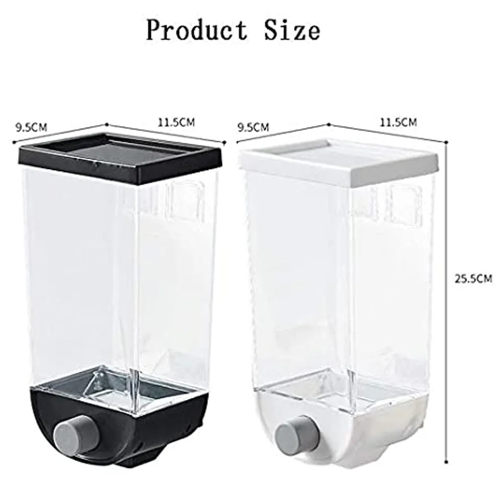 2325 Wall Mounted Cereal Dispenser Tank Grain Dry Food Container (1500ML) (Multicolour)