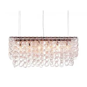 36.6" x 10" x 17" Clear, Glass, Chrome, Stream Ceiling Lamp