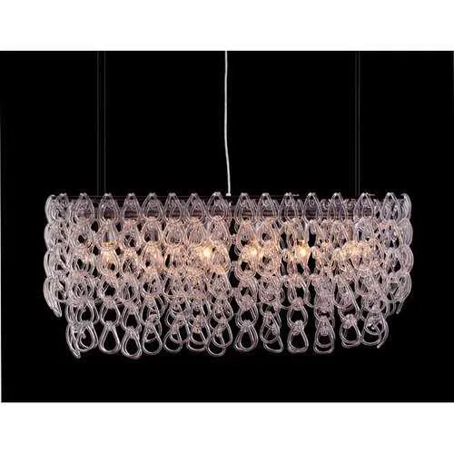 36.6" x 10" x 17" Clear, Glass, Chrome, Stream Ceiling Lamp