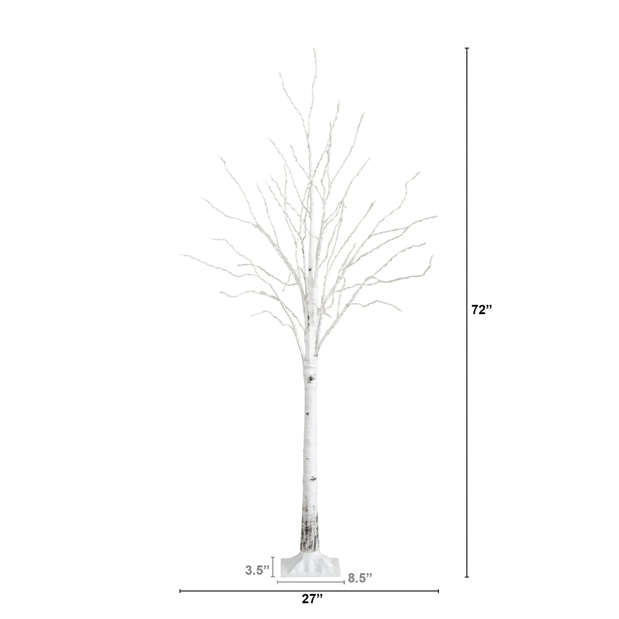 6’ Pre-Lit Artificial White Birch Tree with 400 Color Changing LED Lights