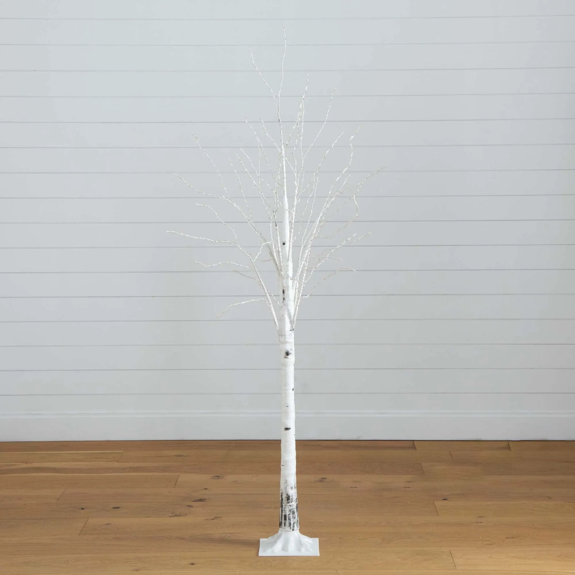 6’ Pre-Lit Artificial White Birch Tree with 400 Color Changing LED Lights