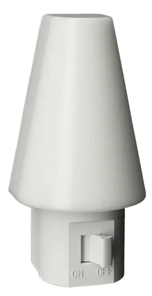 AmerTac Tipi Series NL-TIPI-F Night Light, 120 V, 0.3 W, LED Lamp, Warm White Light, 1 Lumens, 3000 K Color Temp :CD: QUANTITY: 1