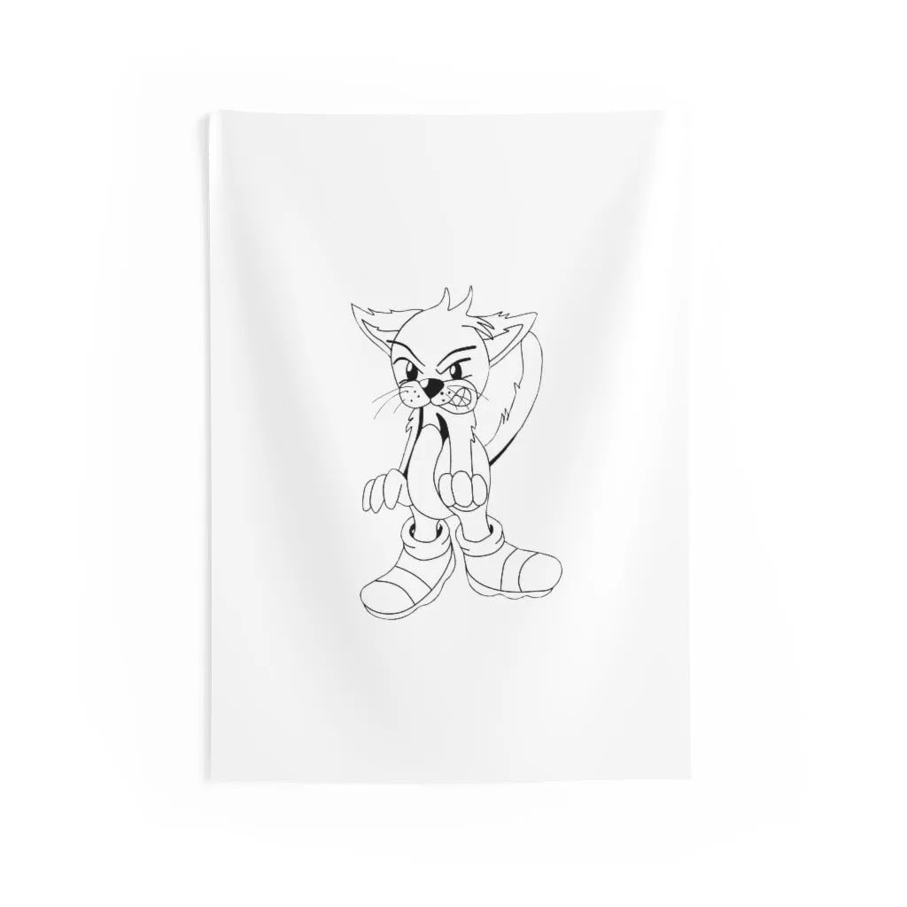 Angry Cat Indoor Wall Tapestries