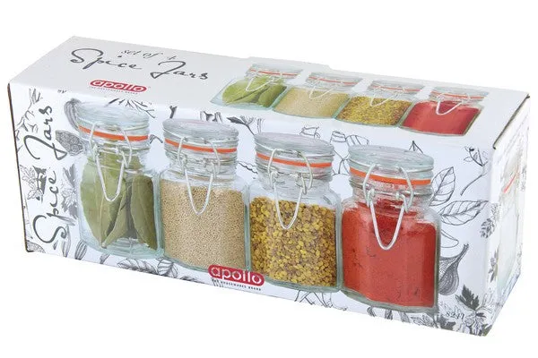 Apollo Housewares Clipseal Spice Jars Pack Of 4