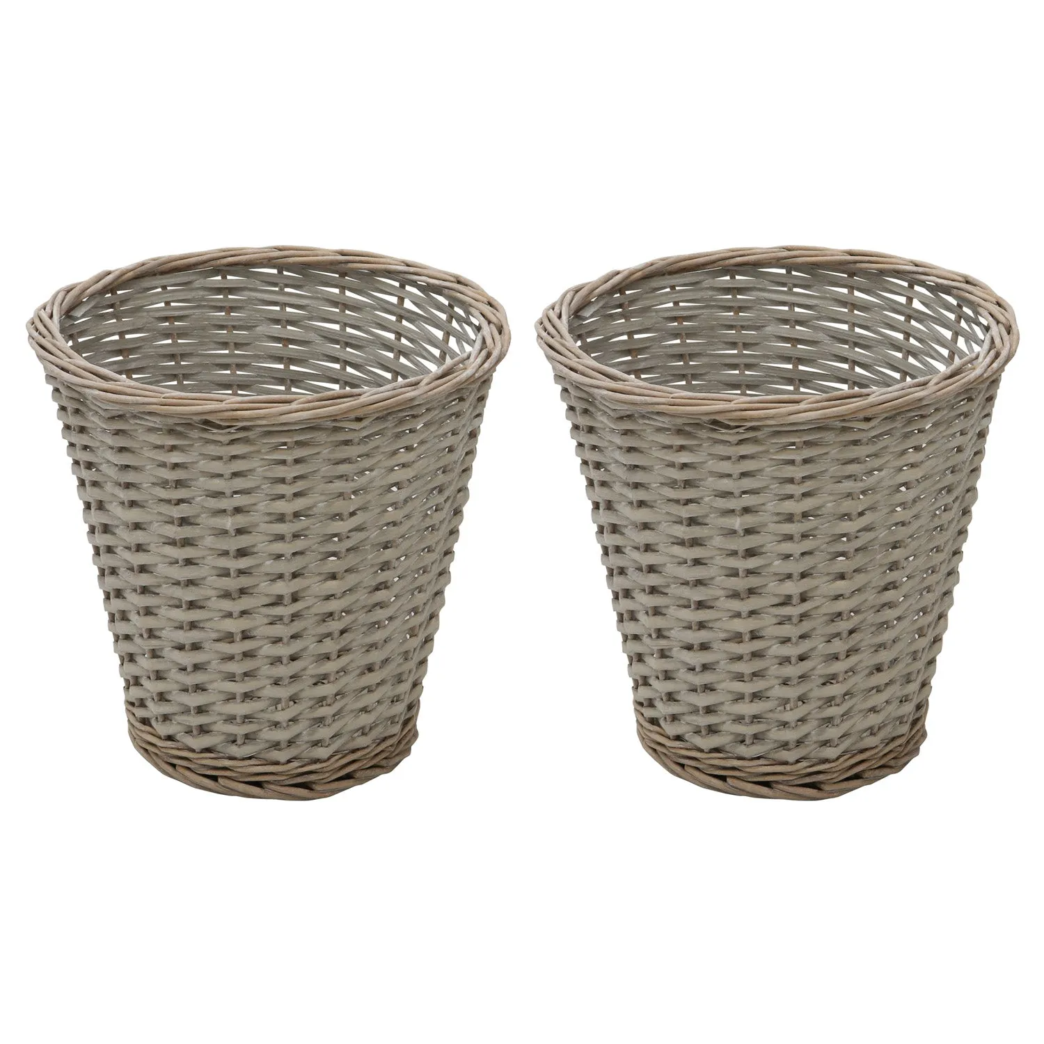 Arianna Antique Wash Round Willow Laundry Baskets and Bins Set