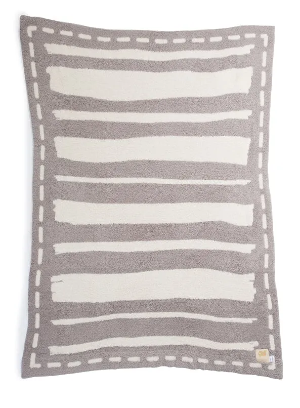 Barefoot Dreams - Stripe Adult Blanket Cream/Linen/Trust the Journey