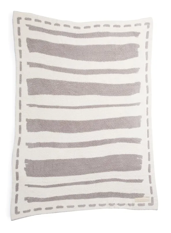 Barefoot Dreams - Stripe Adult Blanket Cream/Linen/Trust the Journey