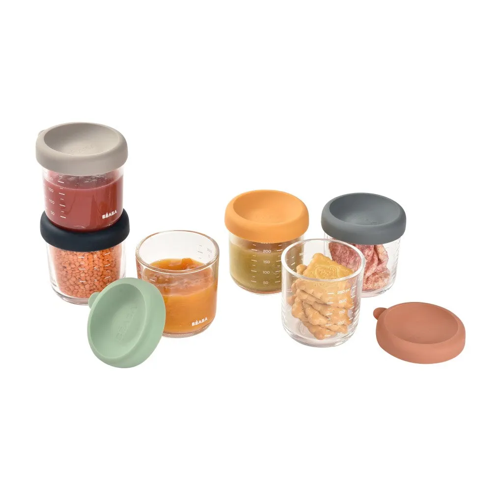 Beaba Set of 6 Glass Jars - 250ml