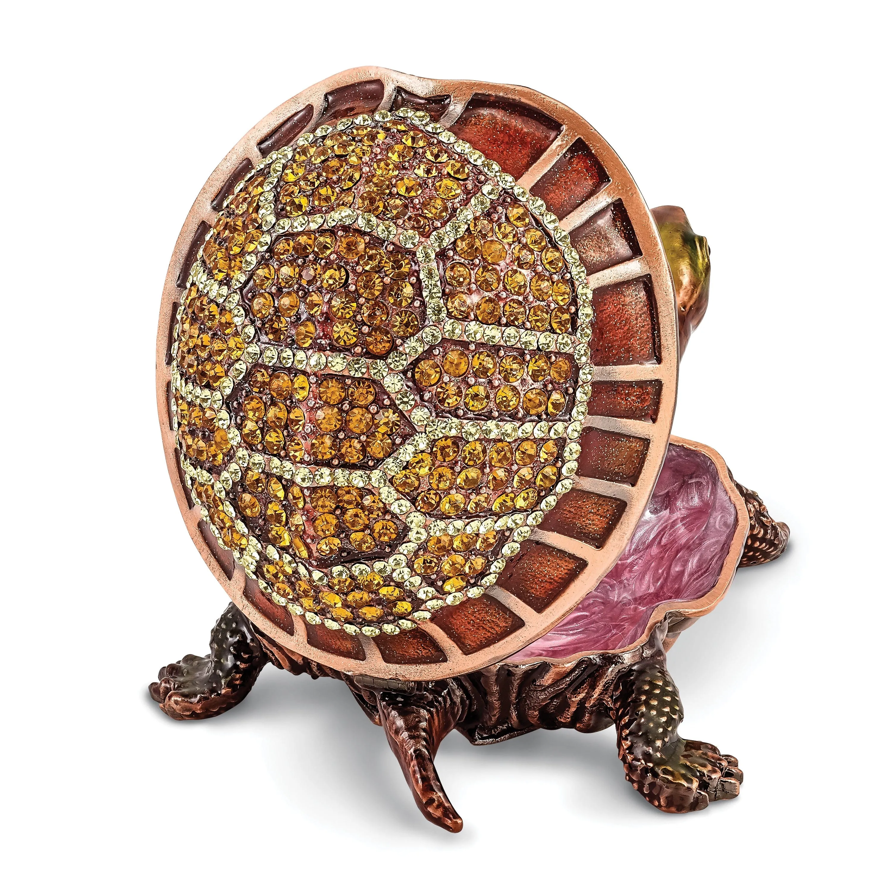 Bejeweled Multi Color RHODA Tortoise with Moving Head Trinket Box