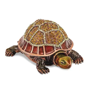 Bejeweled Multi Color RHODA Tortoise with Moving Head Trinket Box