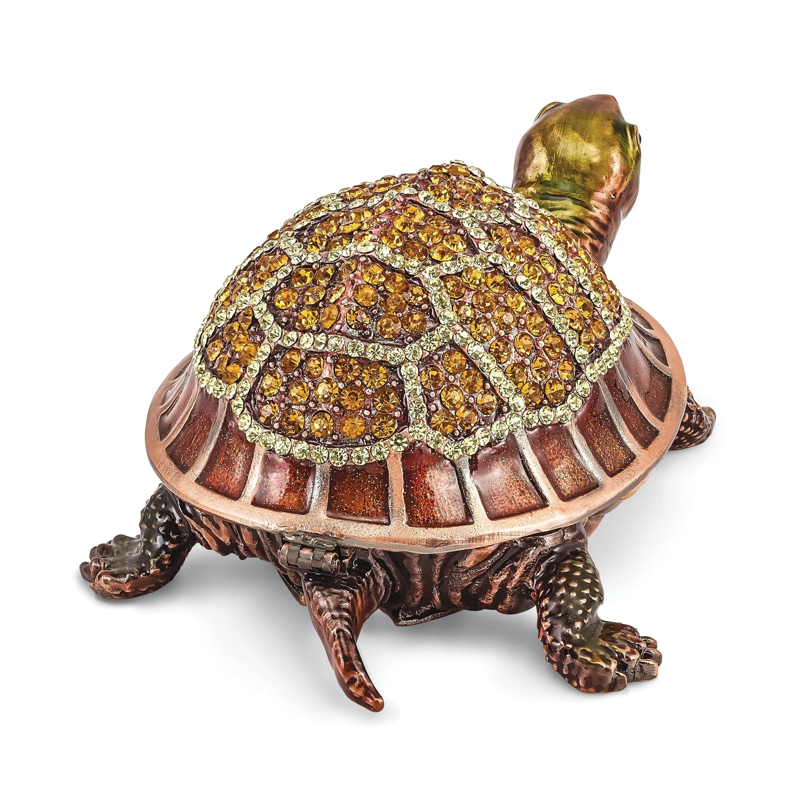 Bejeweled Multi Color RHODA Tortoise with Moving Head Trinket Box