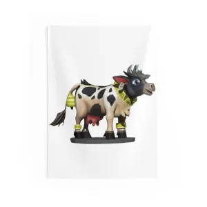 Black Cow Indoor Wall Tapestries