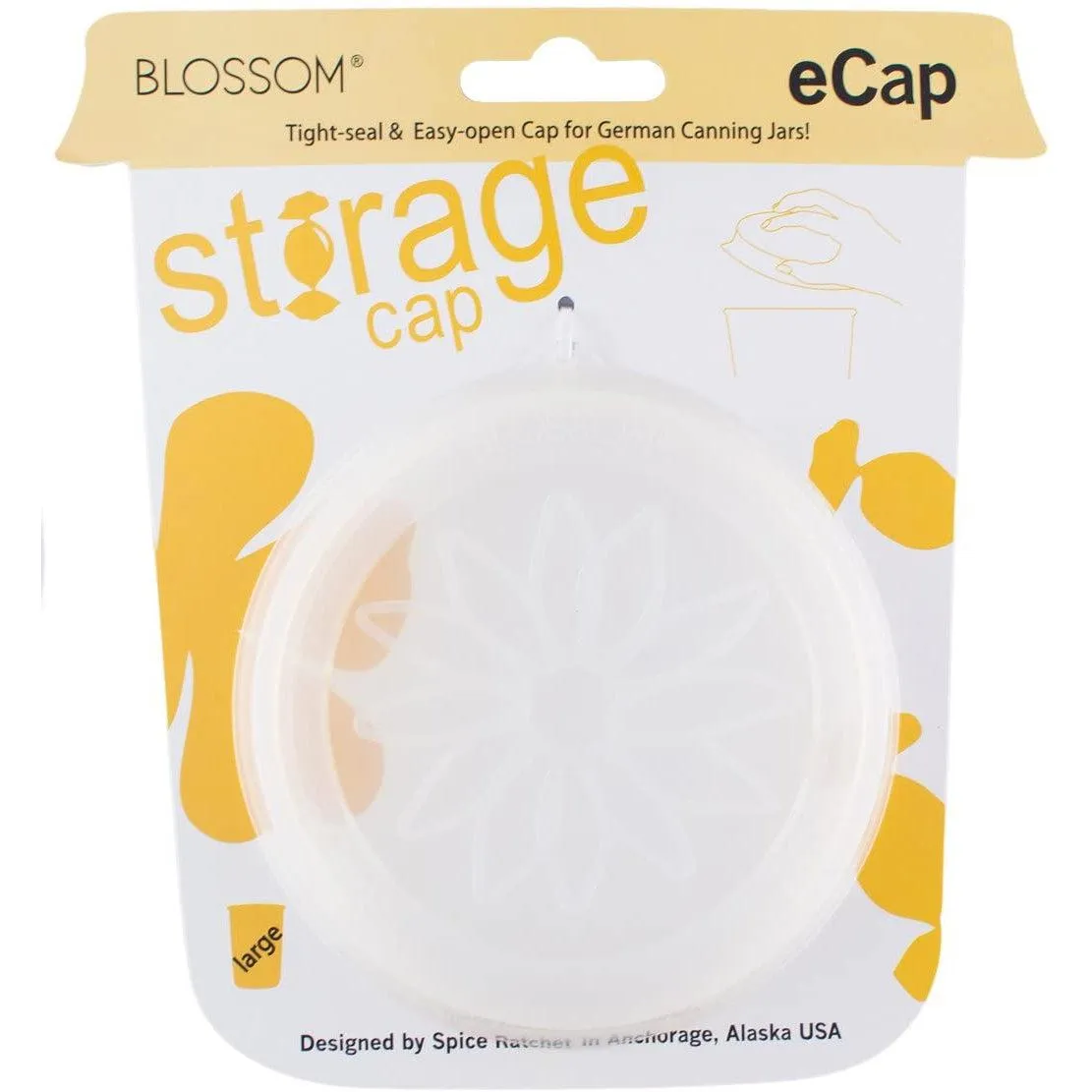 Blossom eCap -  Storage Cap for Canning Jars, Clear