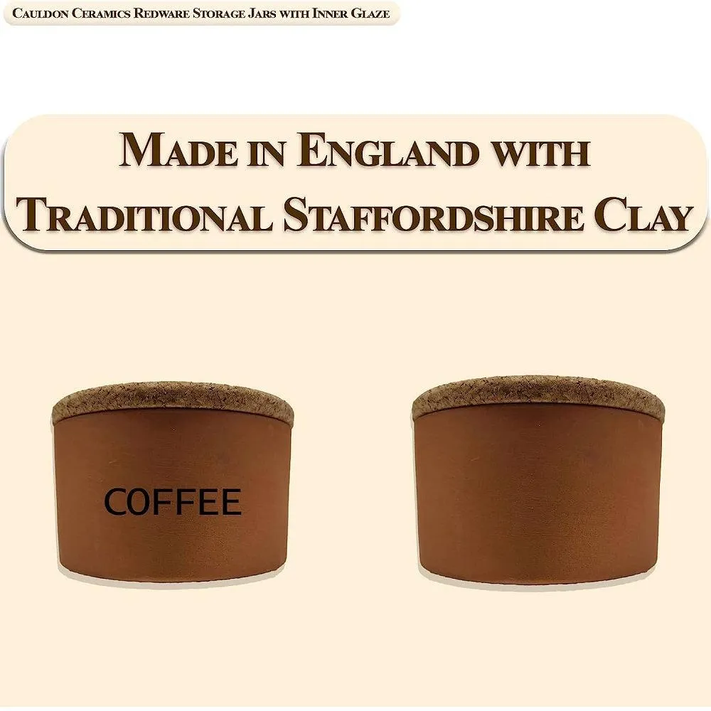 Cauldon Redware Small Coffee Storage Jar in Terracotta Inner Glazed