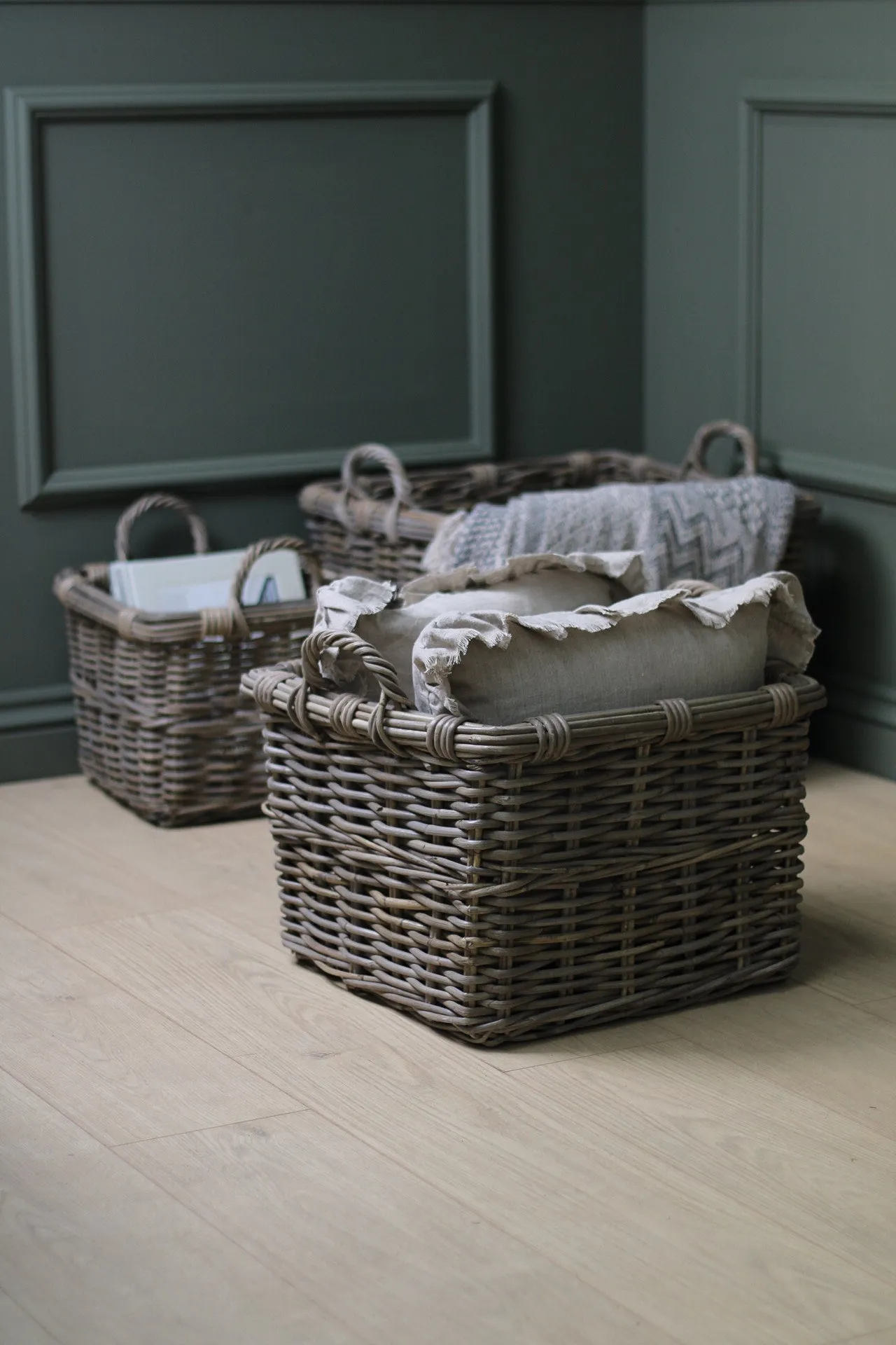 Charleston Square Rattan Basket