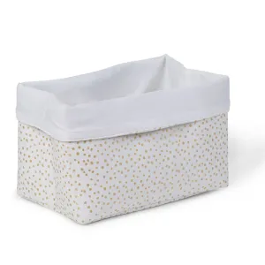 Childhome Box Canvas Foldable 40x30x20 White Small Gold Dots