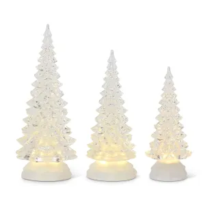 Clear Acrylic Swirling Glitter LED Tree