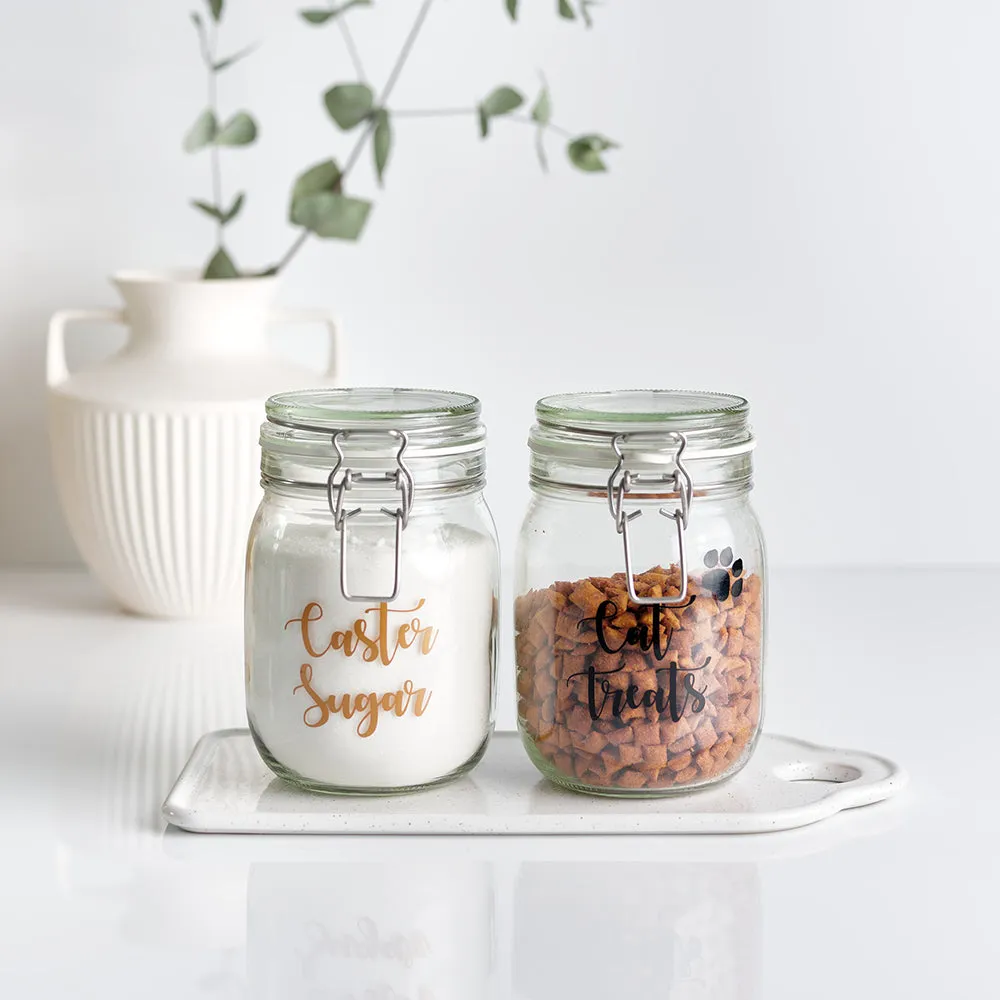 Customised Glass Food Storage Clip Jars