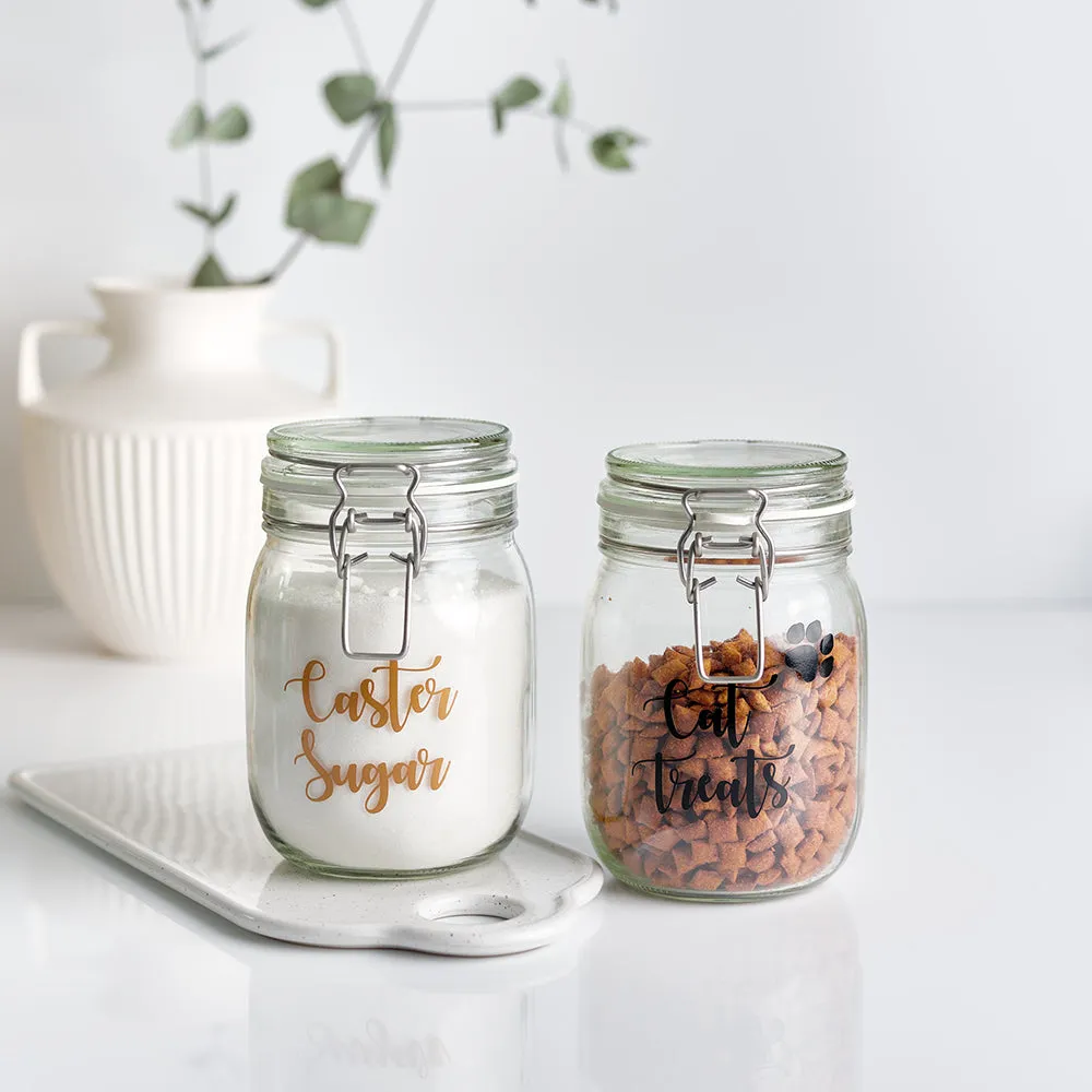 Customised Glass Food Storage Clip Jars