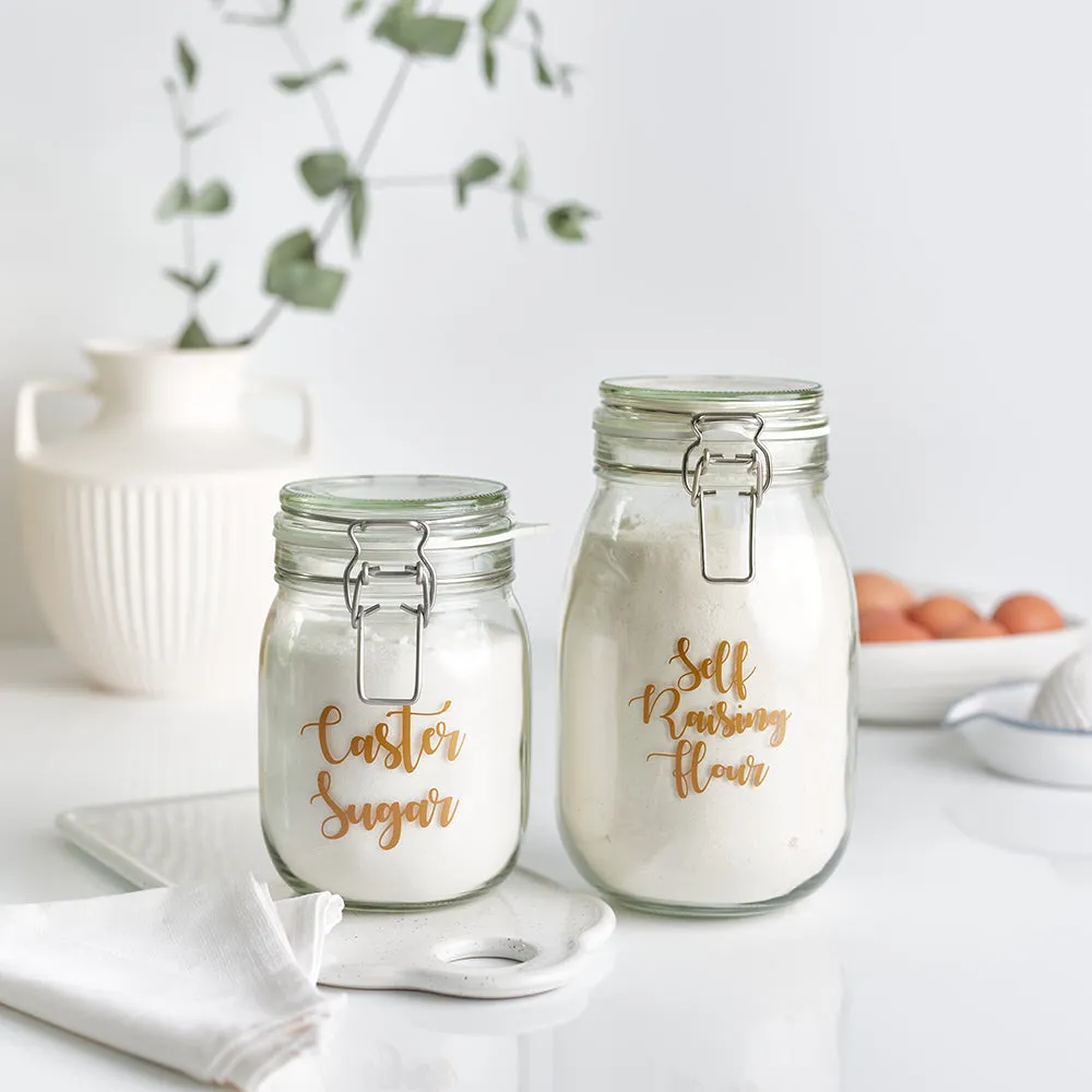 Customised Glass Food Storage Clip Jars