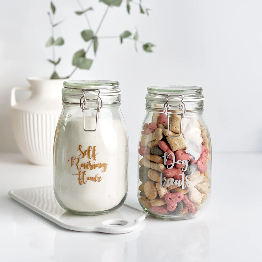 Customised Glass Food Storage Clip Jars