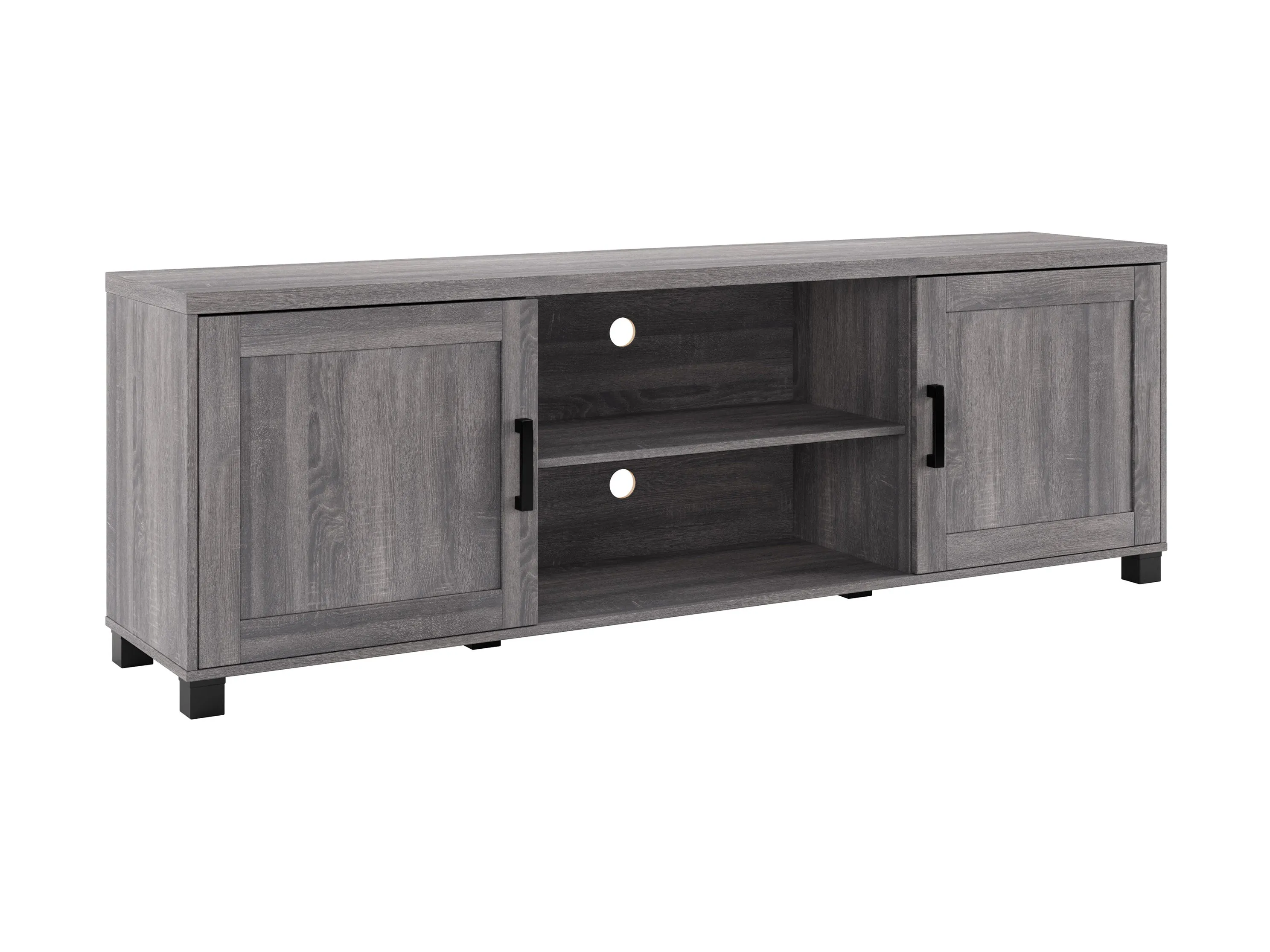 Dark Grey TV Stand with Doors, TVs up to 85"