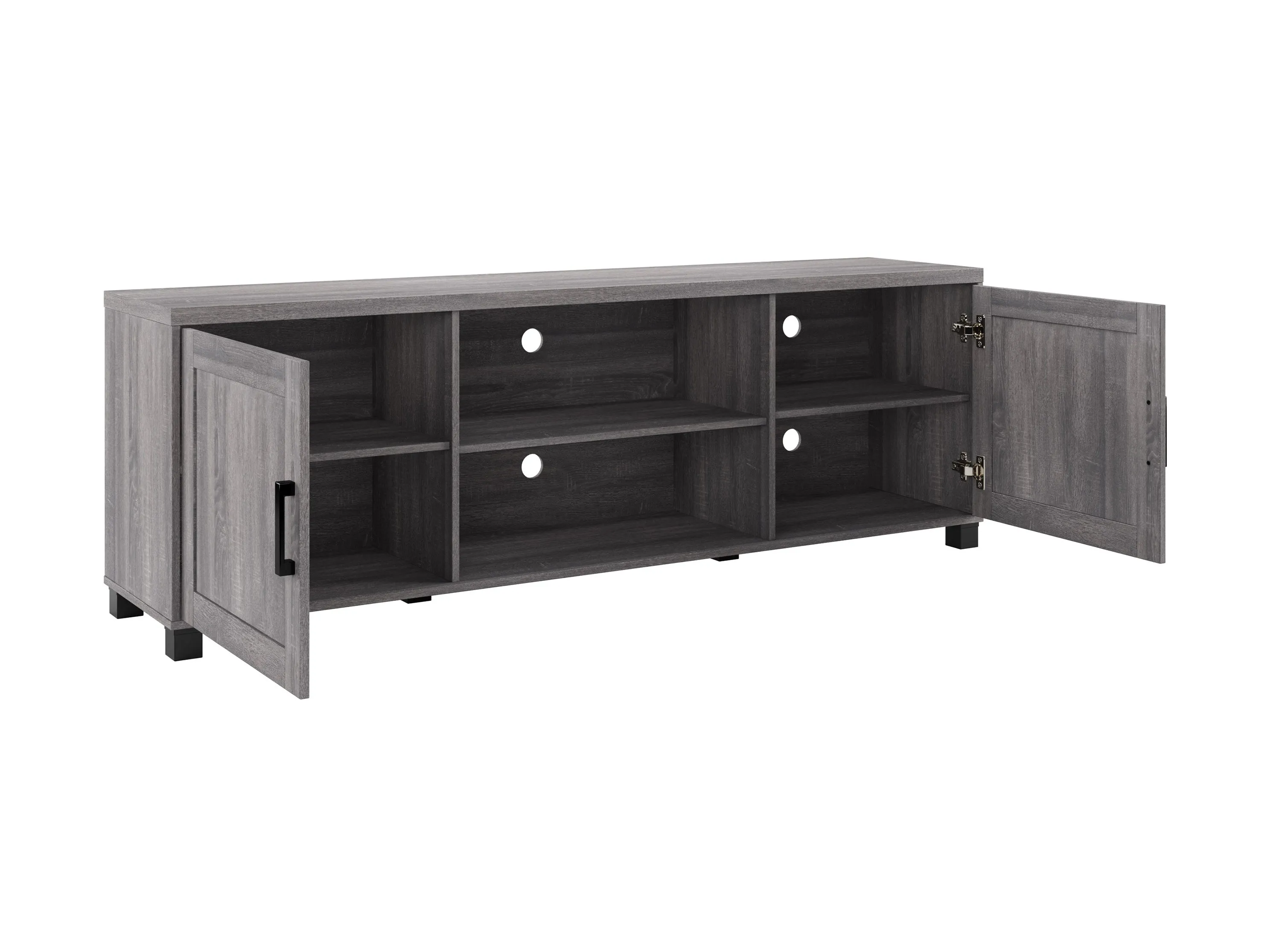 Dark Grey TV Stand with Doors, TVs up to 85"