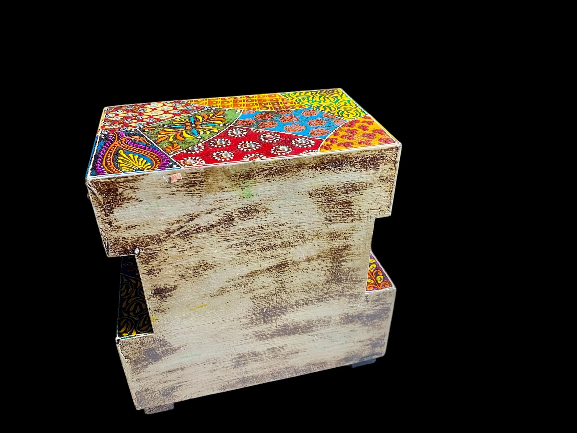 Decorative Painted Box - Stacked With Three Drawers