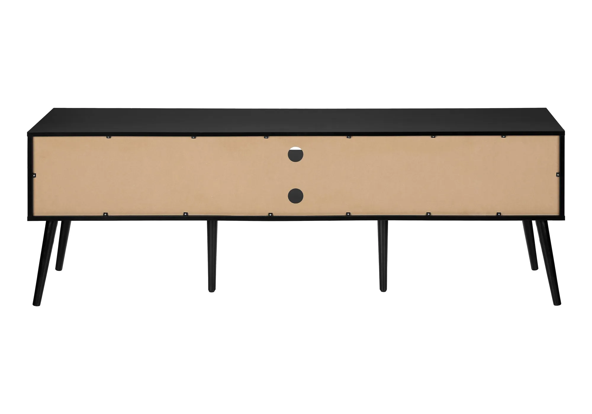 EliteMedia 72-Inch TV Stand & Entertainment Center - Contemporary Black Laminate with Storage