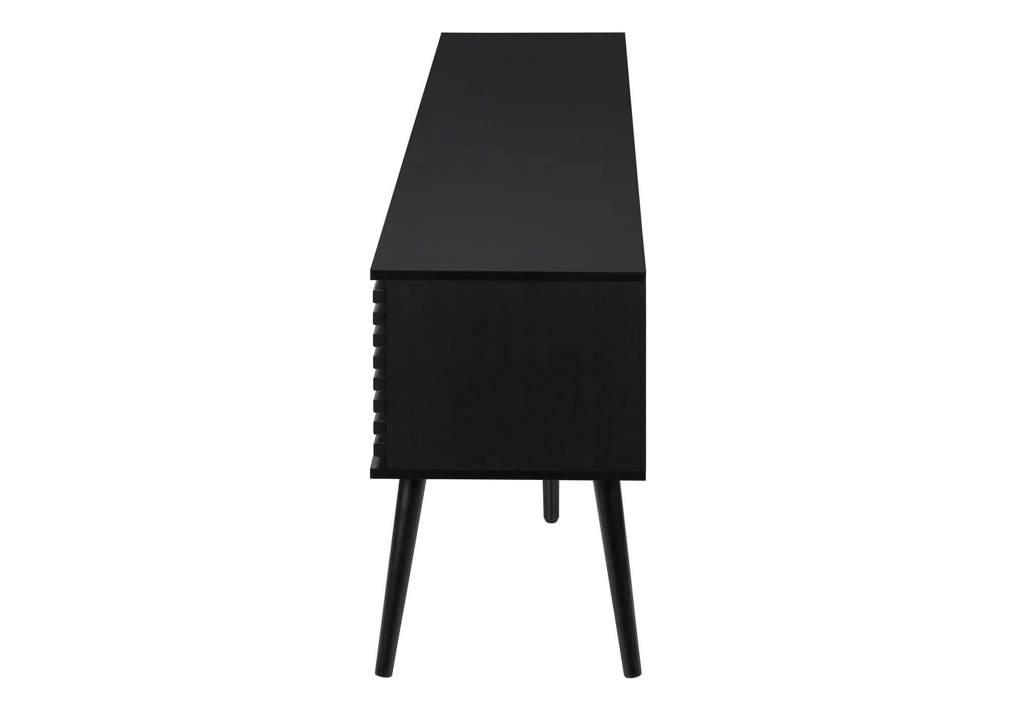 EliteMedia 72-Inch TV Stand & Entertainment Center - Contemporary Black Laminate with Storage