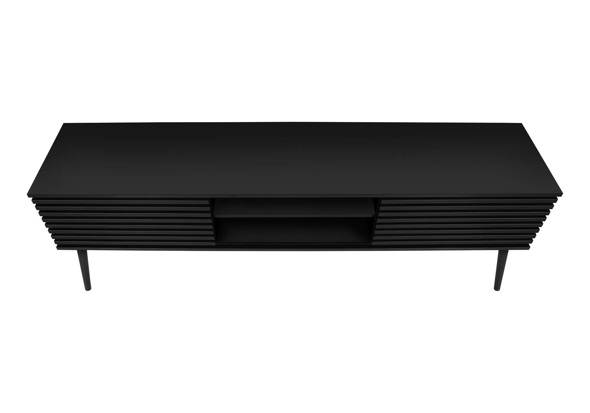 EliteMedia 72-Inch TV Stand & Entertainment Center - Contemporary Black Laminate with Storage