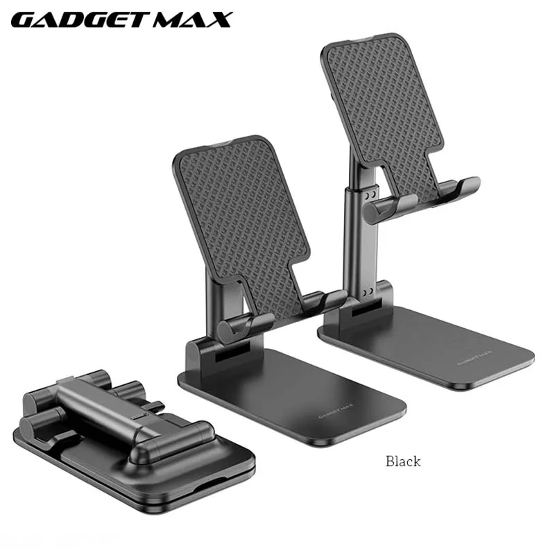 GADGET MAX GH01 PHONE & TABLET HOLDER ADJUSTABLE SIZE (4.7"-10") - BLACK