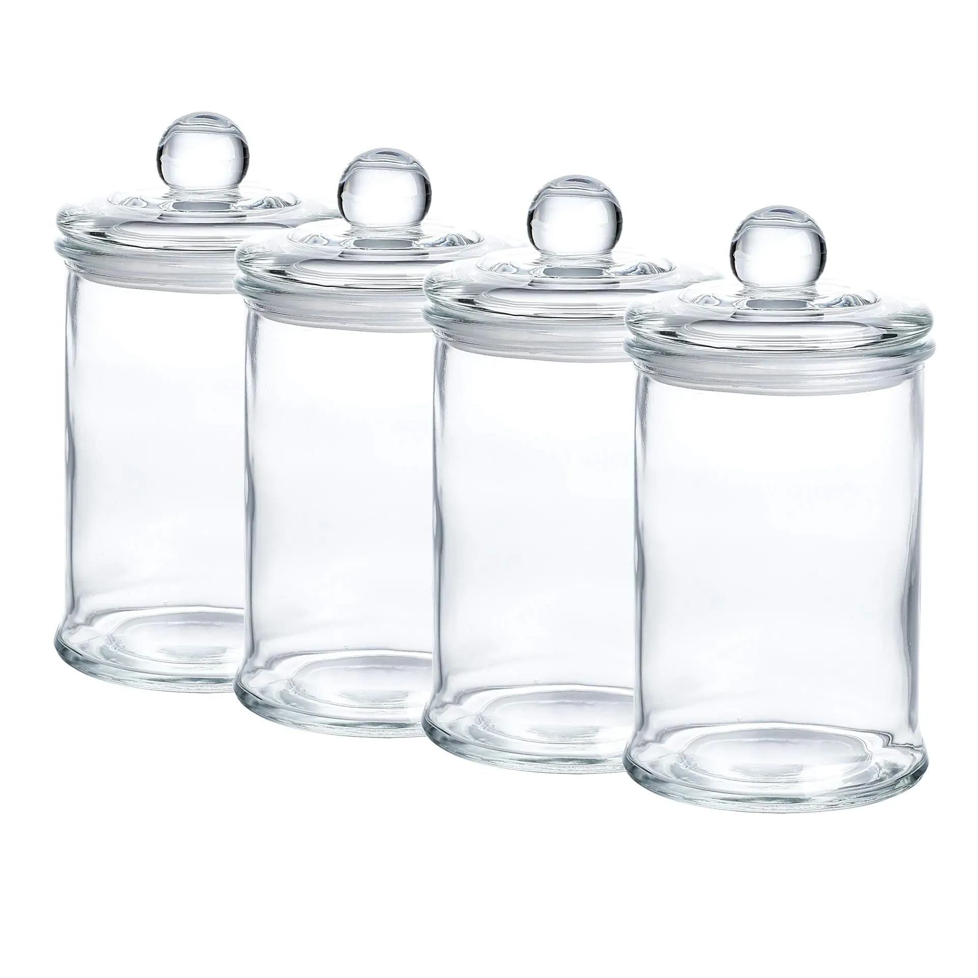 Glass Apothecary Jars Bathroom Storage Organizer Canisters (D3.5"XH7"