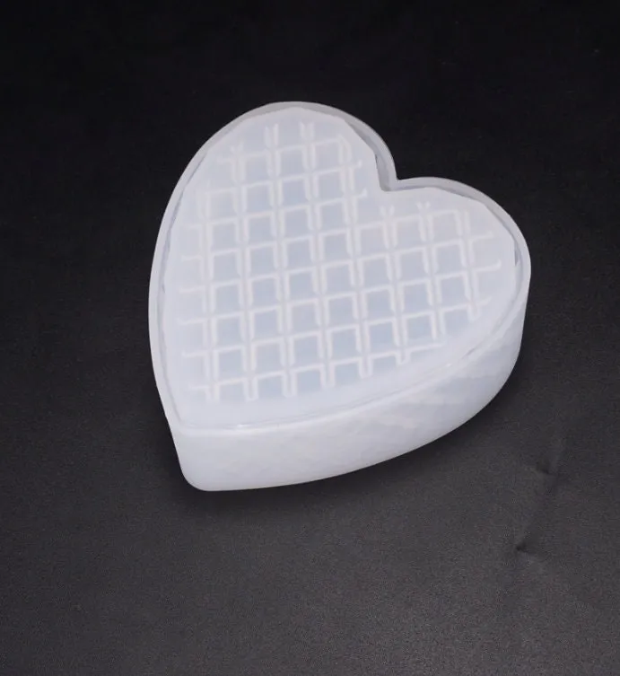 Heart Box Mold, Silicone Box Molds, Resin Silicone Jewelry Box Molds with Lid, Diamond Cut Trinkets Box Mold, Plaster DIY Tray Epoxy