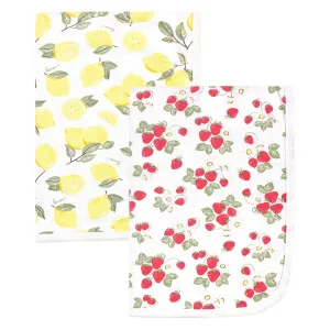 Hudson Baby Cotton Swaddle Blankets, Strawberry Lemon