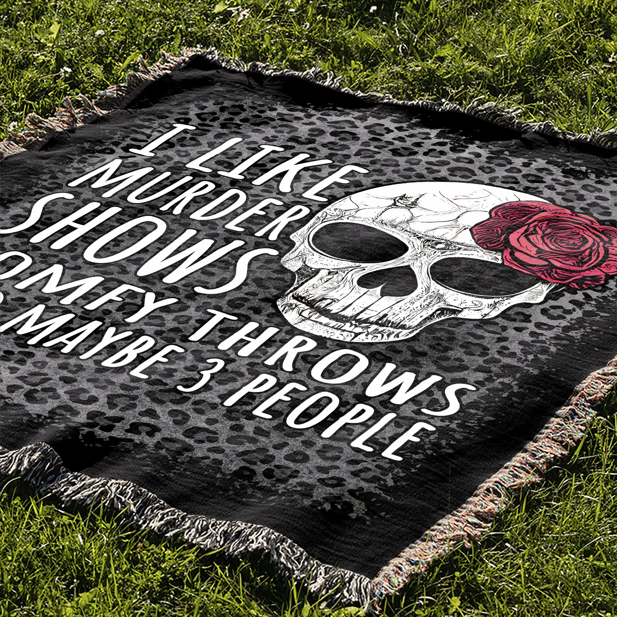 I Like Murder Shows Comfy Throws And Maybe Three People 50" x 60" Gift Woven Jacquard Blanket