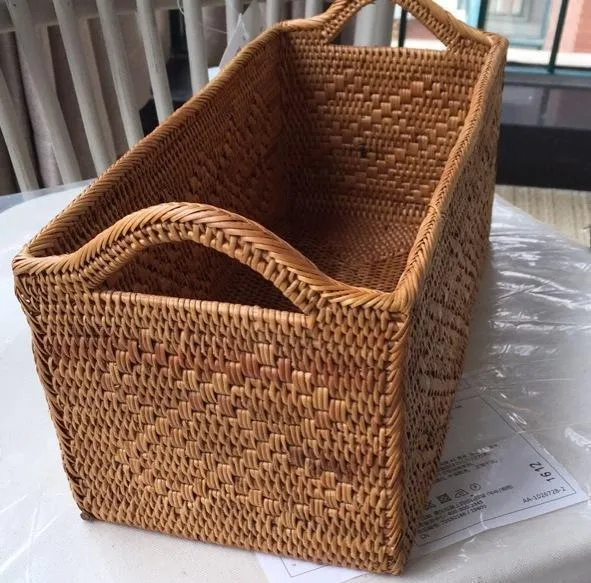 Indonesia Woven Storage Basket, Natural Fiber Baskets, Small Storage Basket for Kitchen, Rattan Storage Basket for Dining Room