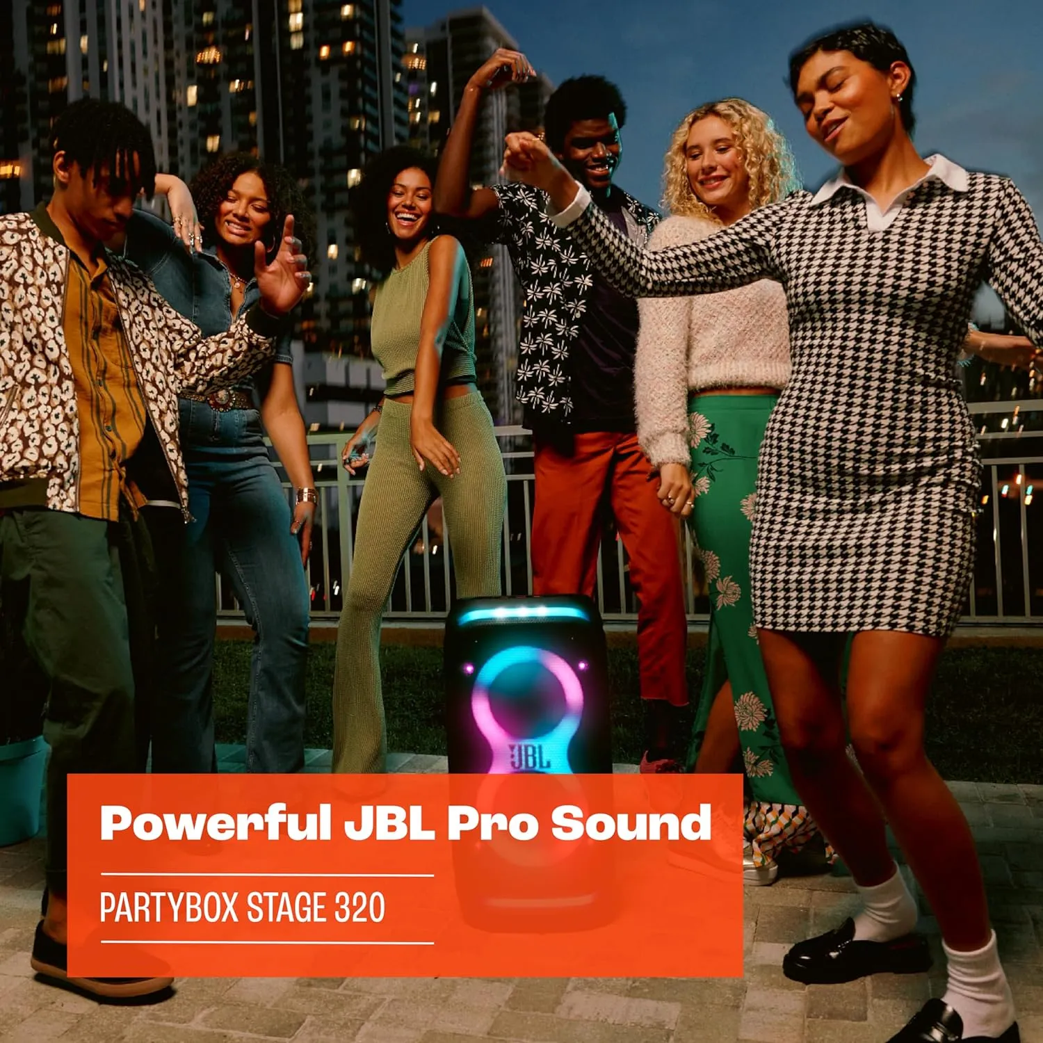 JBL PartyBox Stage 320 Portable Party Speaker with Wheels