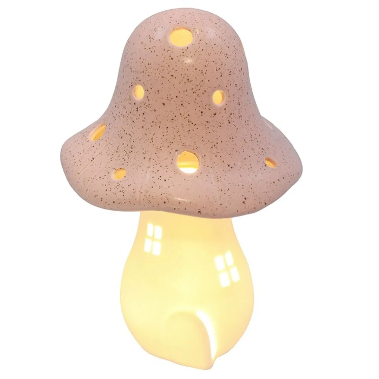 Joe Davies 19cm Mushroom Glow LED House Tall Pink