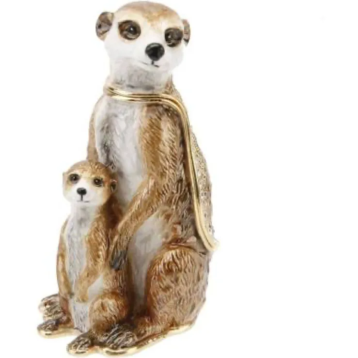 Juliana: Trinket Box: Treasured Trinkets: Meerkat Mother & Baby