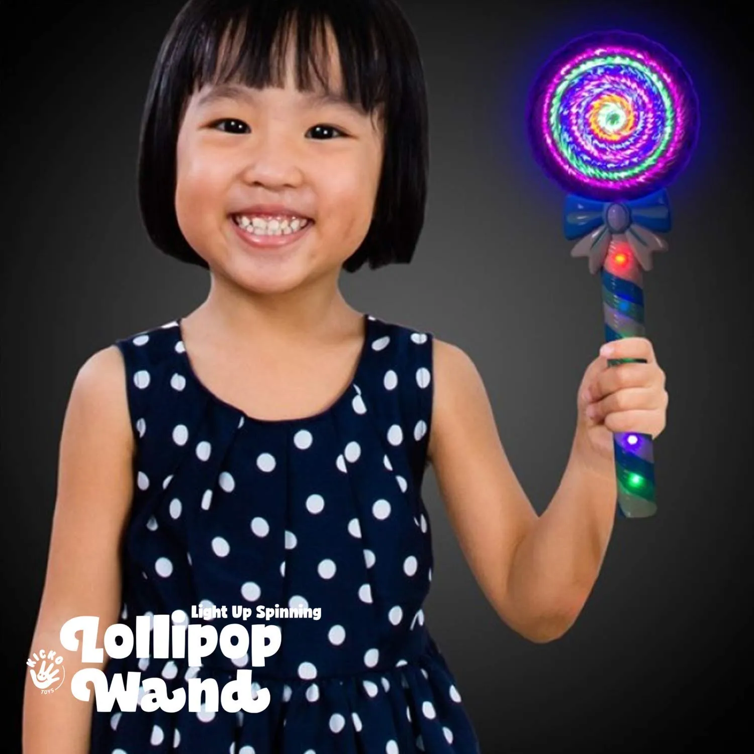 Kicko Light Up Lollipop Magic Wand - 12 Inch - 1 Pack - Blue or Pink - LED Princess