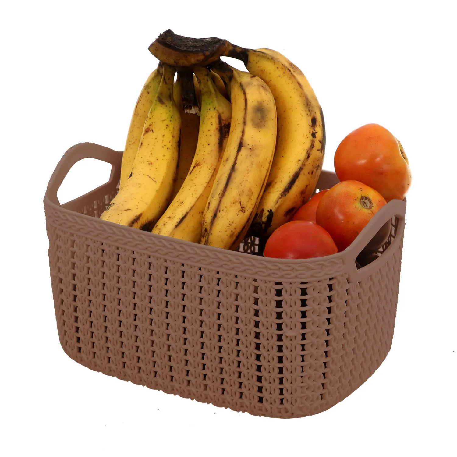 Kuber Industries Plastic Multipurpose Large Size Flexible Storage Baskets/Fruit Vegetable Bathroom Stationary Home Basket with Handles (MultiColour) -CTKTC042889, Pack of 1