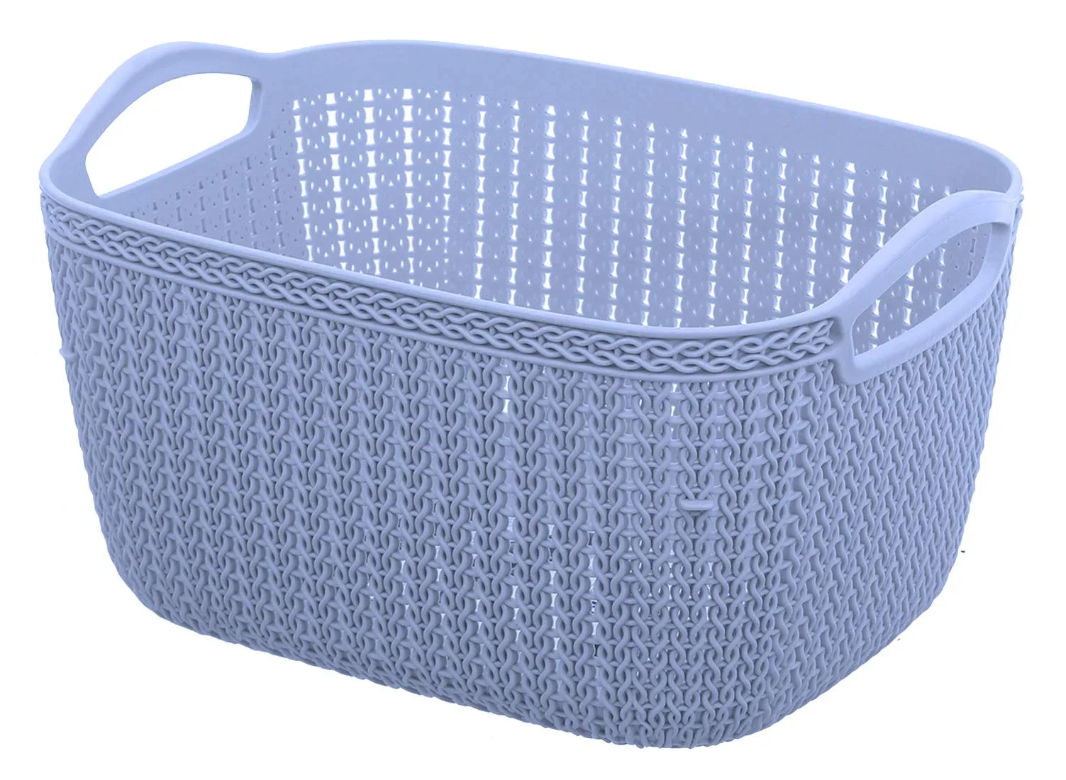 Kuber Industries Unbreakable Plastic 2 Pieces Multipurpose Large and Medium Size Flexible Storage Baskets/Fruit Vegetable Bathroom Stationary Home Basket with Handles (Grey) -CTKTC39349