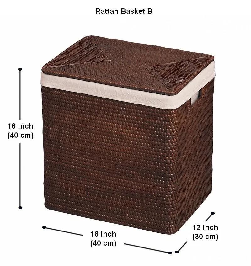 Large Storage Baskets for Bathroom, Rectangular Storage Baskets, Rattan Storage Baskets, Laundry Storage Baskets, Storage Baskets for Clothes