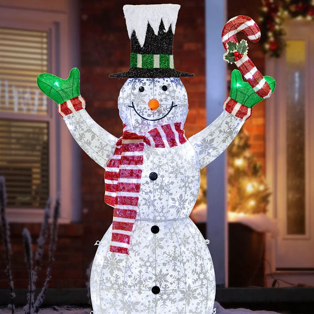 LED Twinkling Mesh Snowman (123cm)