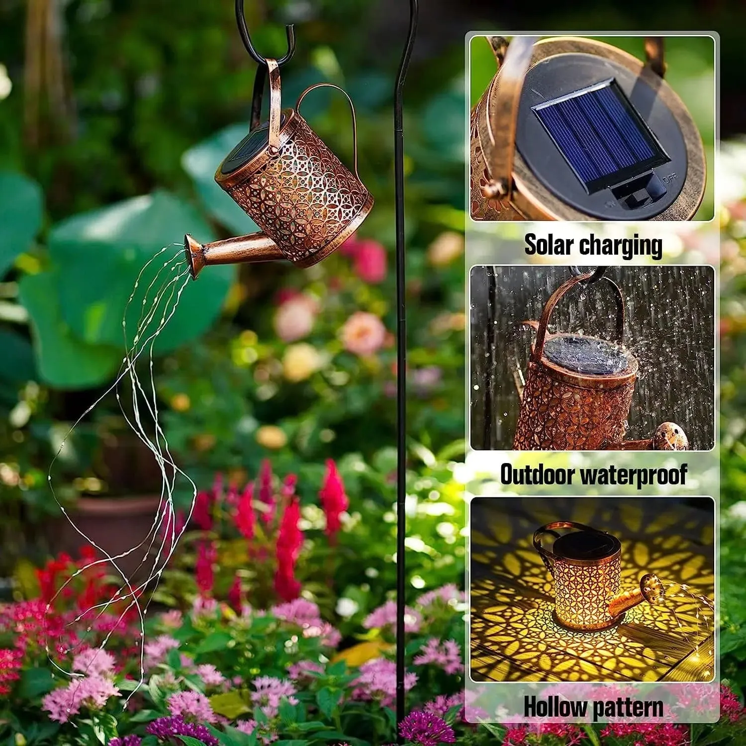 Lightfall Garden Decorative Solar Watering Can