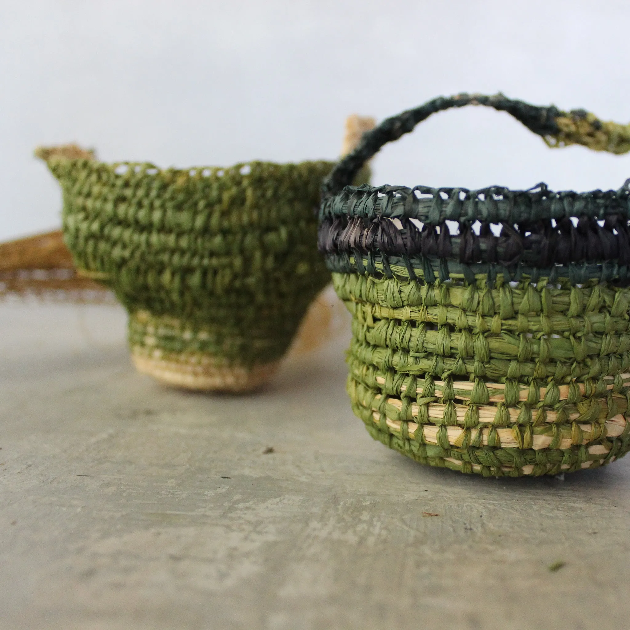 Little Handwoven Raffia Baskets