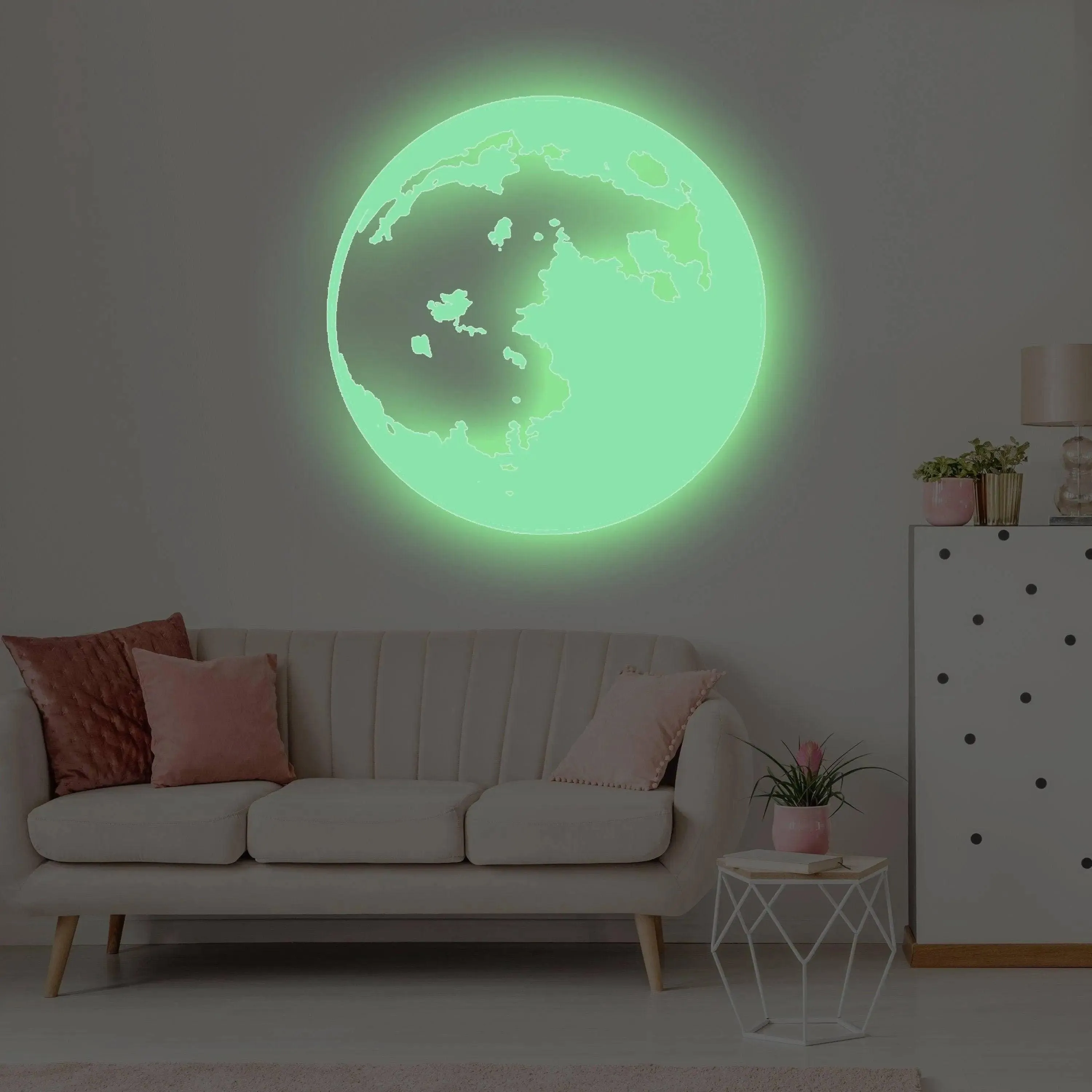 Luminous Lunar Delight - Illuminating Night Sky Decal